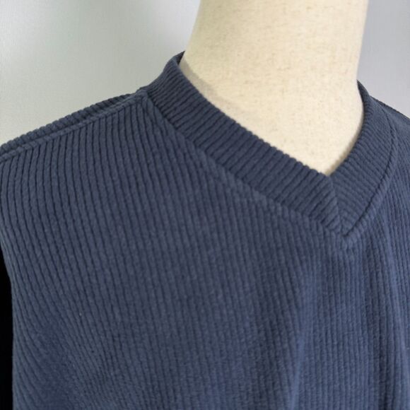 Structure NWT VINTAGE Men XL Long Sleeve V Neck Navy Thick Ribbed Flannel 2/$50 - Picture 4 of 11